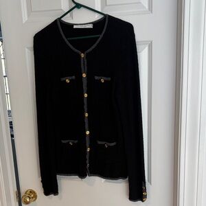 Trina Turk Black and Gray lady jacket cardigan Sweater